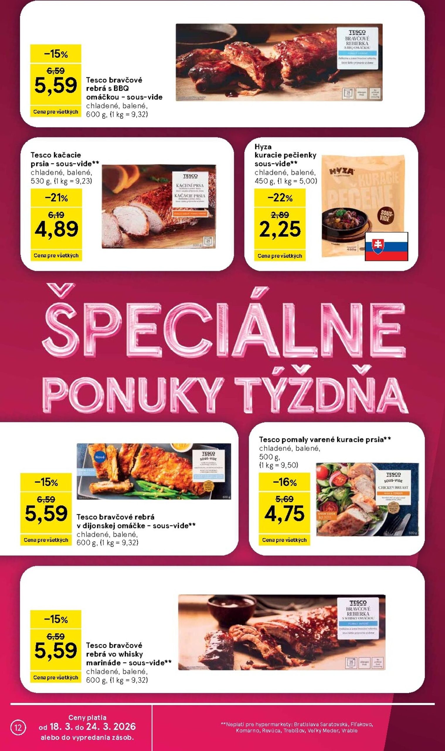 Page 12 of Aktuálny tesco leták platný od stredy 18.03 do 24.03