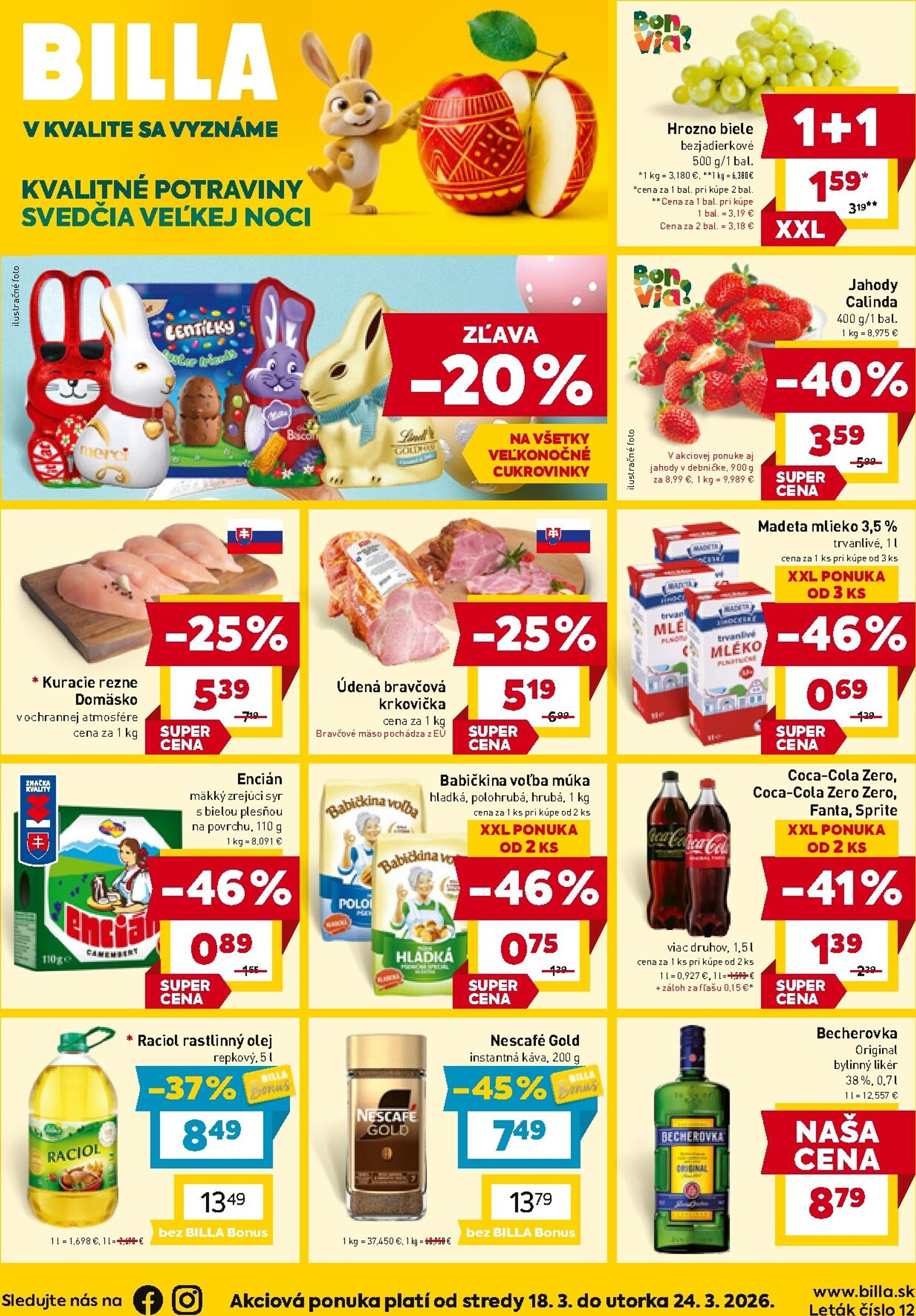 Page 1 of Aktuálny billa leták platný od stredy 18.03 do 24.03