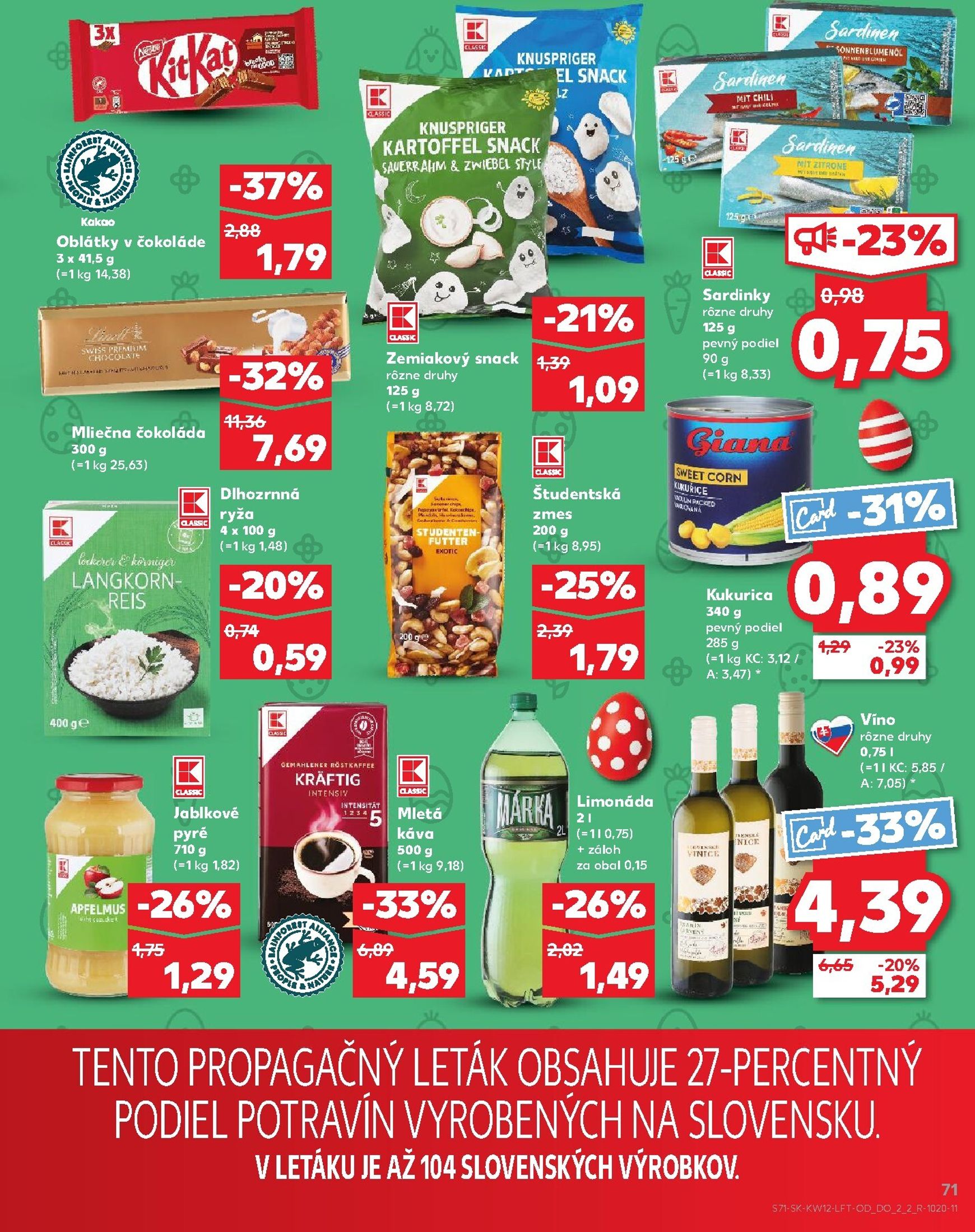Page 71 of Aktuálny kaufland leták platný od štvrtka 19.03 do 25.03