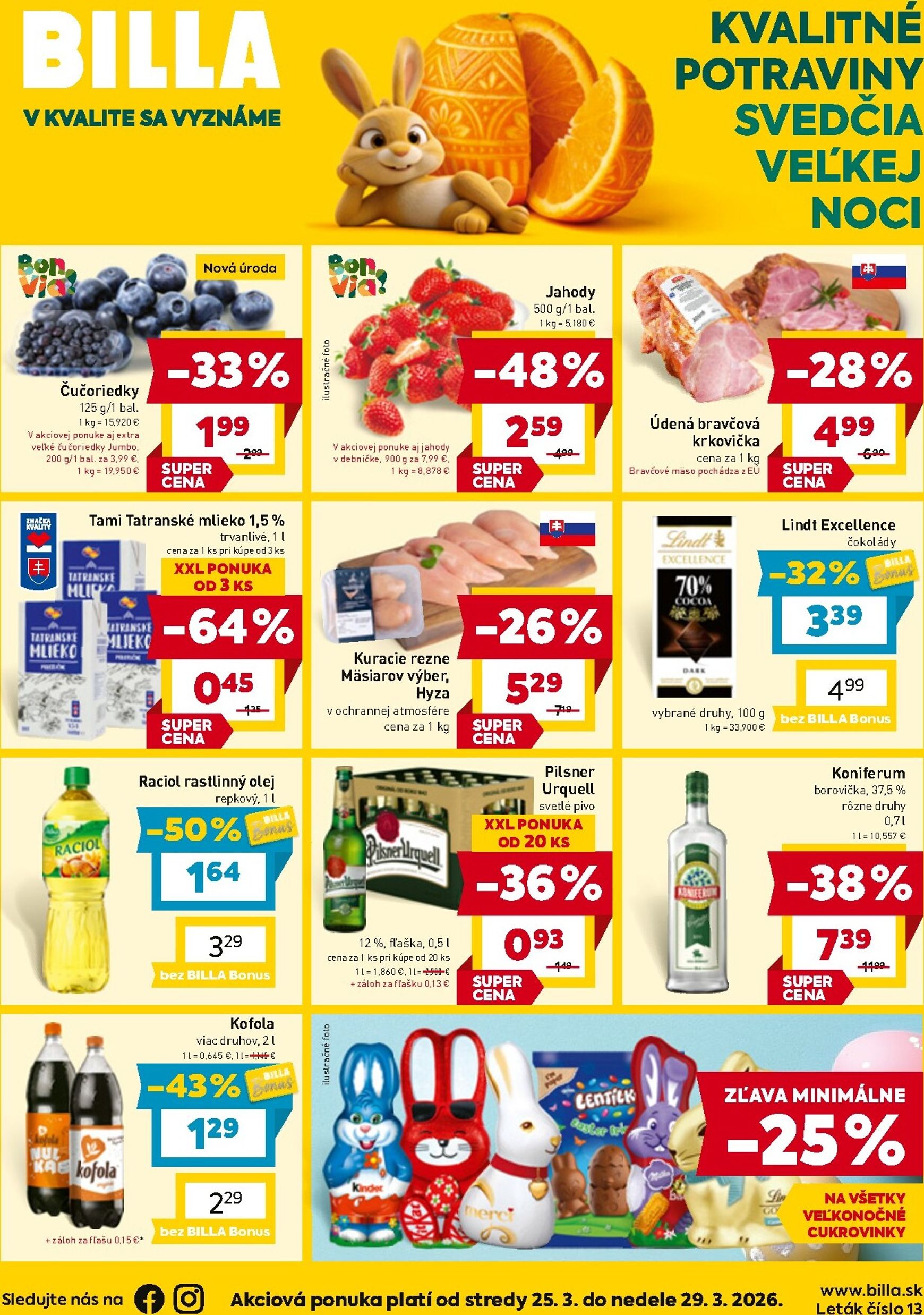 Page 1 of Aktuálny billa leták platný od stredy 25.03 do 29.03