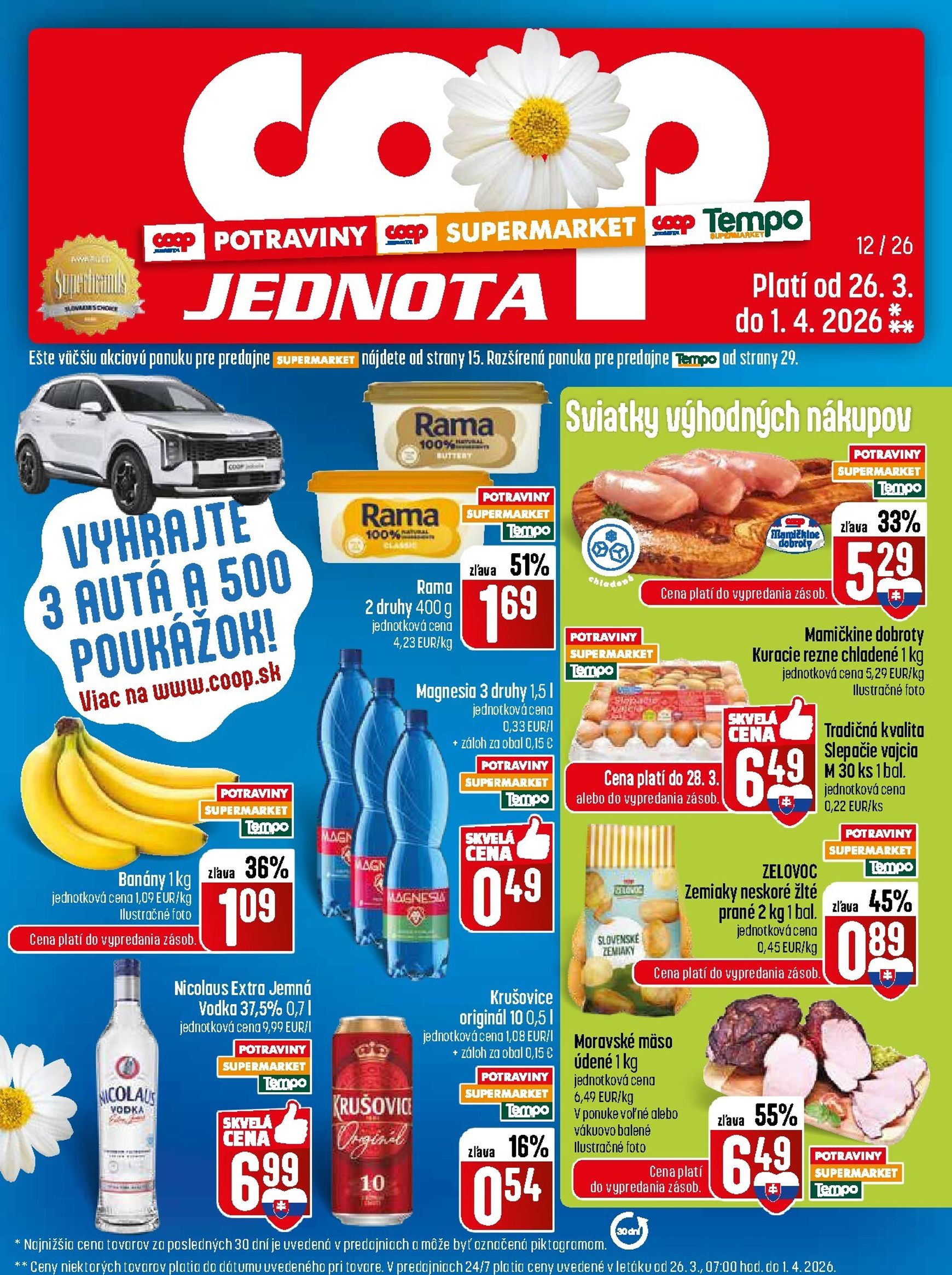 Page 1 of Aktuálny coop-jednota leták platný od štvrtka 26.03 do 01.04