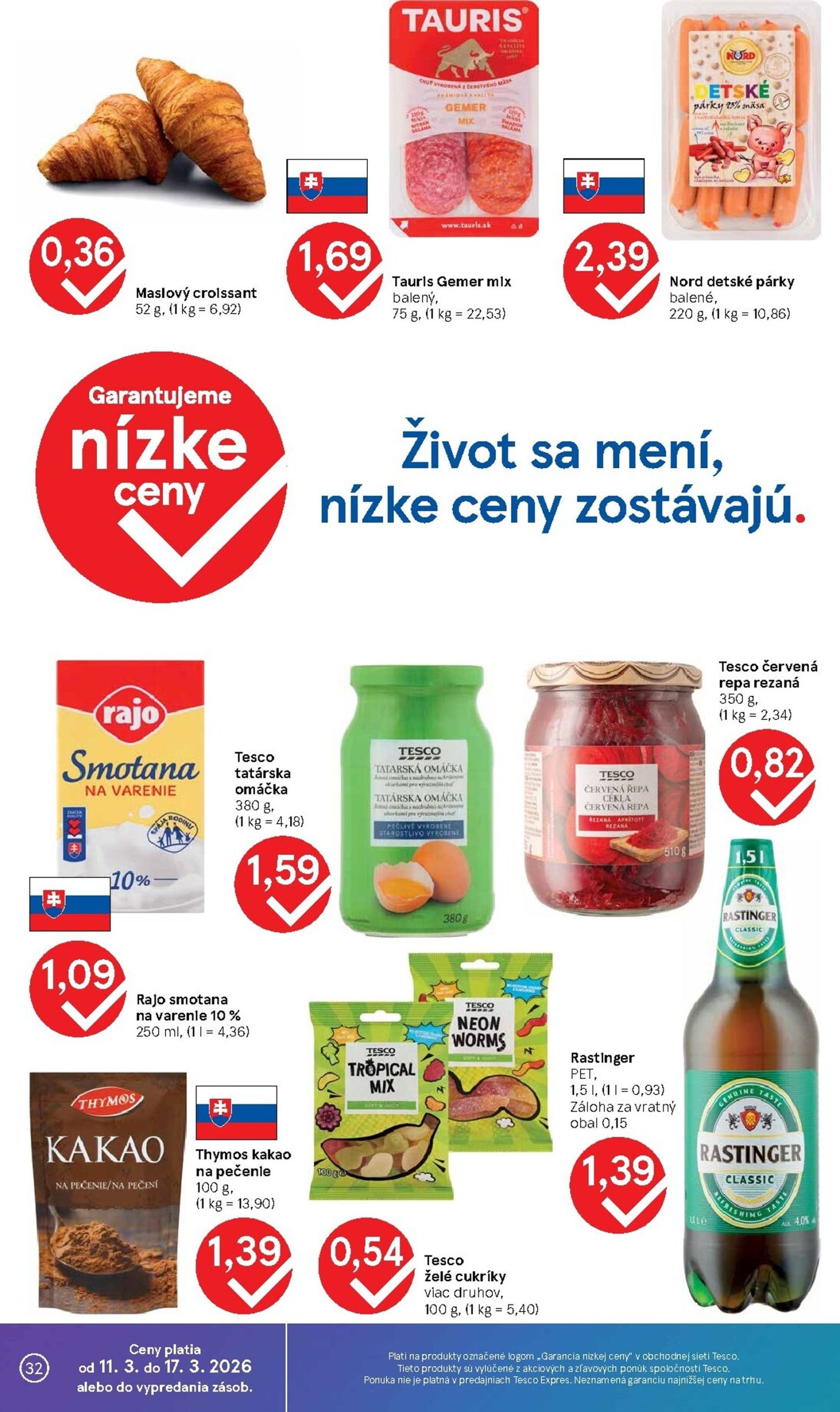 Page 32 of Aktuálny tesco leták platný od stredy 11.03 do 17.03