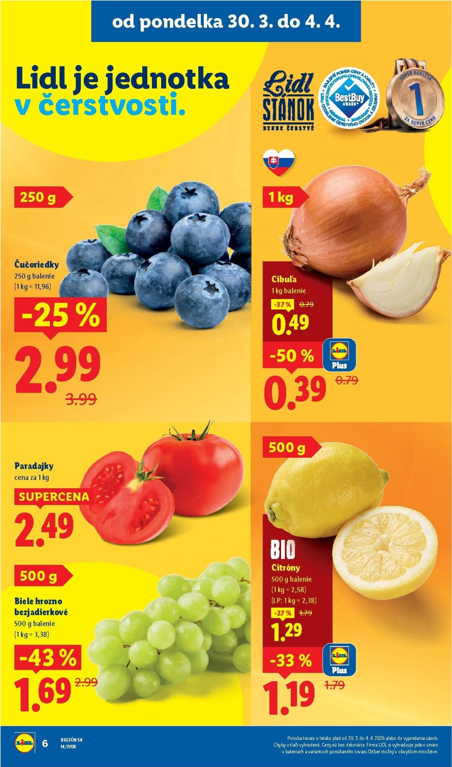 Page 6 of Aktuálny lidl leták platný od pondelka 30.03 do 04.04
